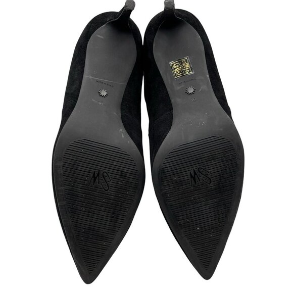 Stuart Weitzman Black Suede Heel Sock Luxury Boot Women Size 10 - Picture 12 of 16